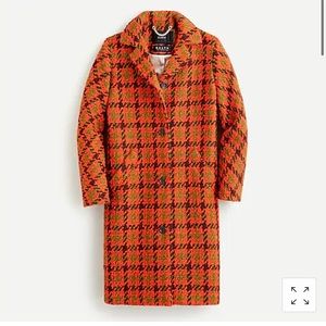 Car Coat in Houndstooth and Italian Wool